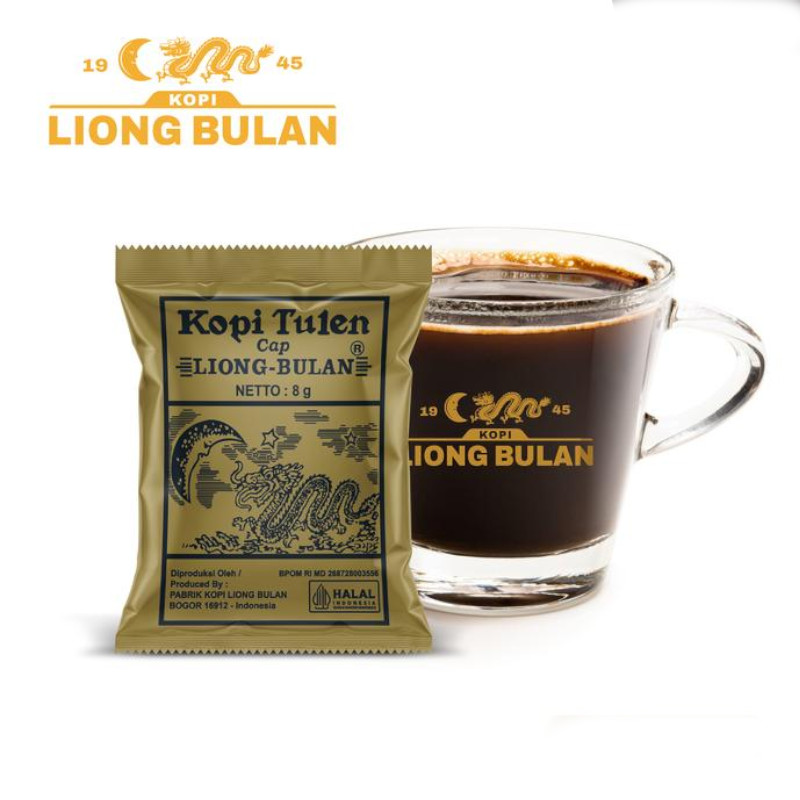 Kopi Liong Bulan Tanpa Gula 8 Gr (Isi 30 Sachet)