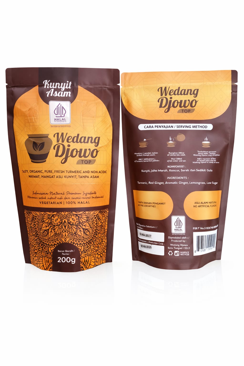 WEDANG DJOWO minuman herbal instant Jahe merah / Kunyit asam  4